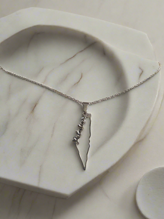 Palestine Map Necklace