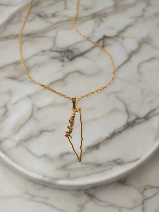 Palestine Map Necklace